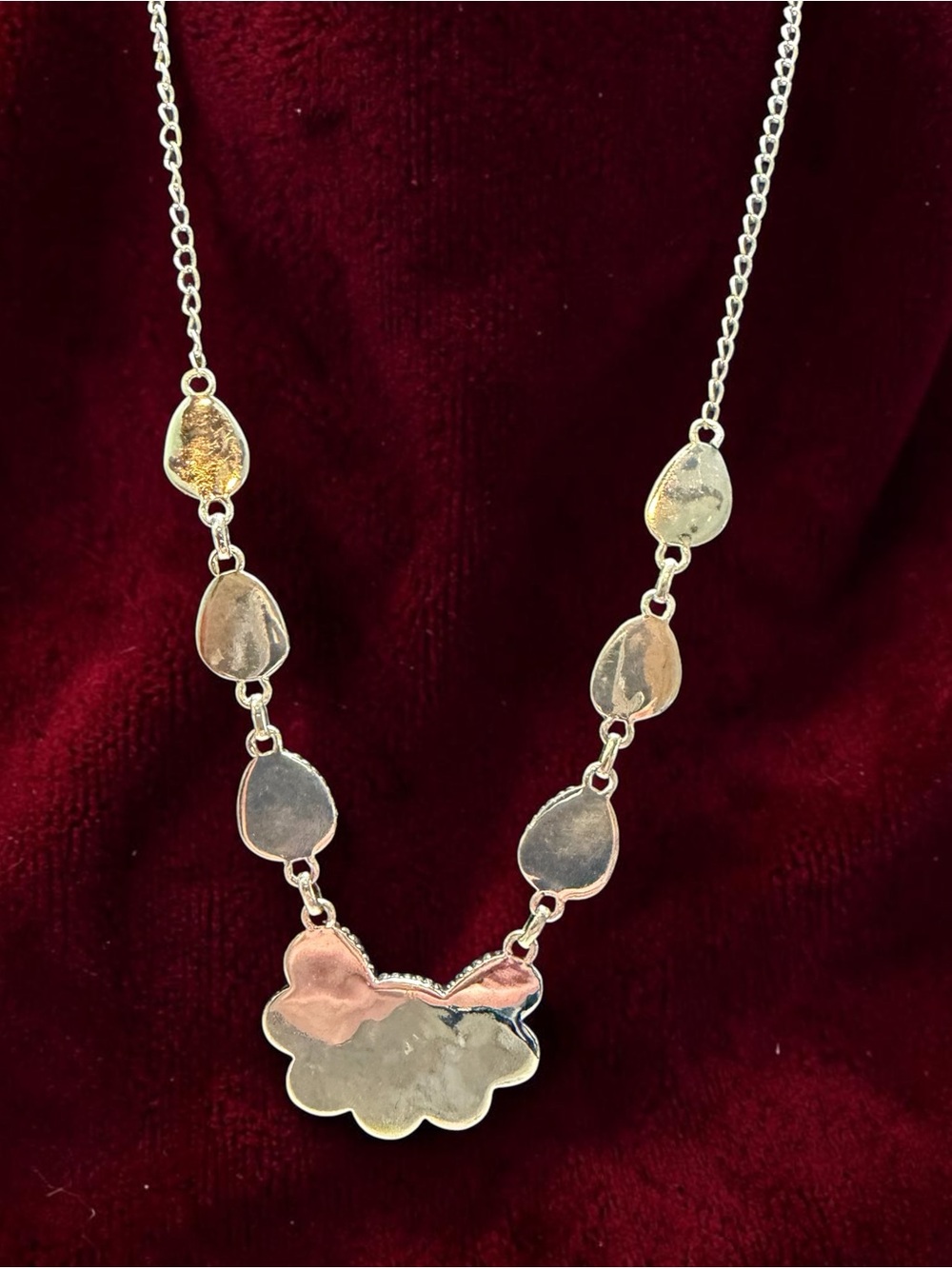 Golden Hills Turquoise Teardrop in Solid Sterling Silver Stunning Necklace - Picture 7 of 14